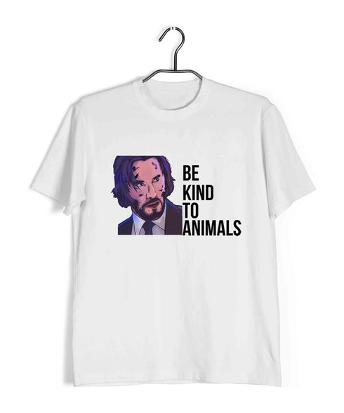 Hollywood JOHN WICK BE KIND TO ANIMALS Movies Casual Graphic Printed T-Shirt for Men